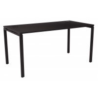 OSP Home Furnishings PRD3060D-BLK 60” Writing Desk with Black Laminate Top and Black Finish Metal Legs